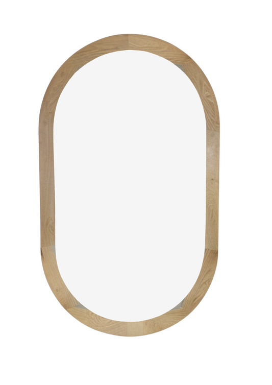 Pill Shape Oak Mirror