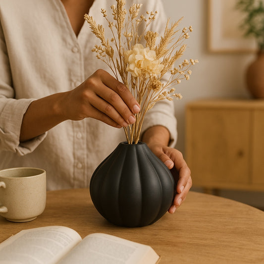Small Black Urchin Vase