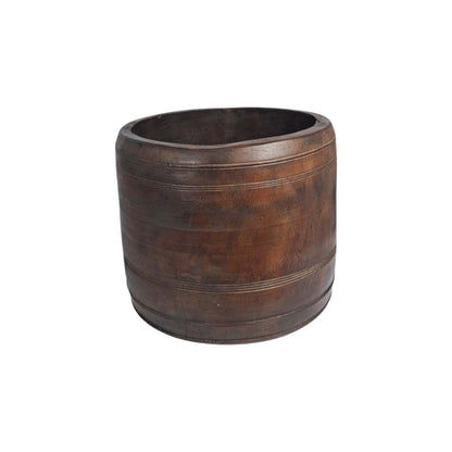 Antique Wooden Oil Pot Large