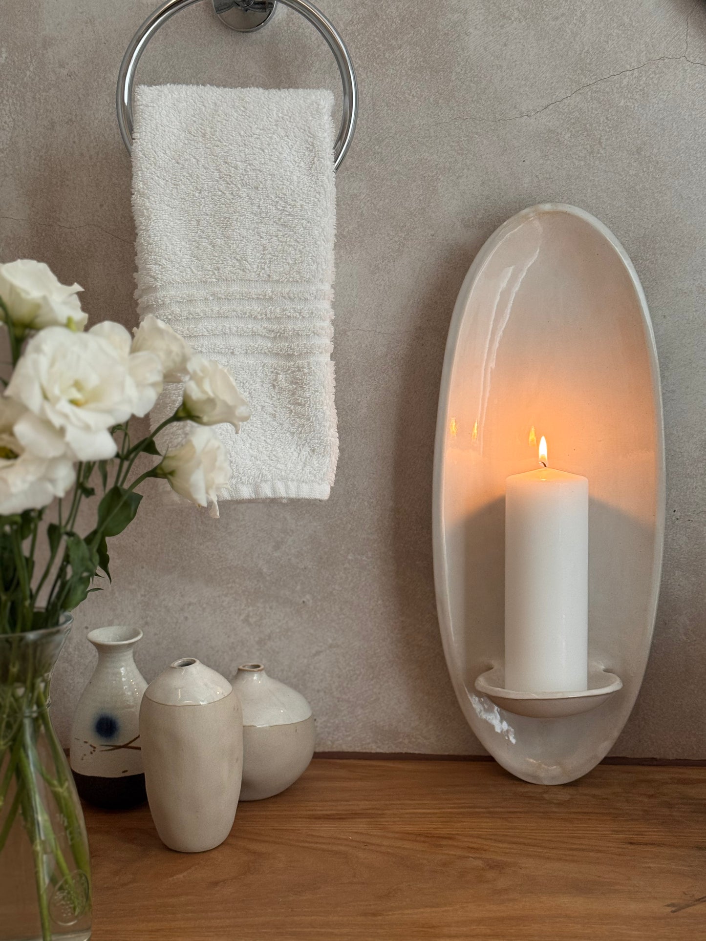 Handmade Clay Candle Wall Sconces