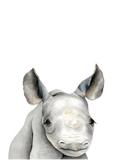 Baby Rhino Art Print - Esque