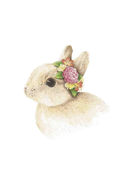 Bunny with Flower Crown Art Print - Esque