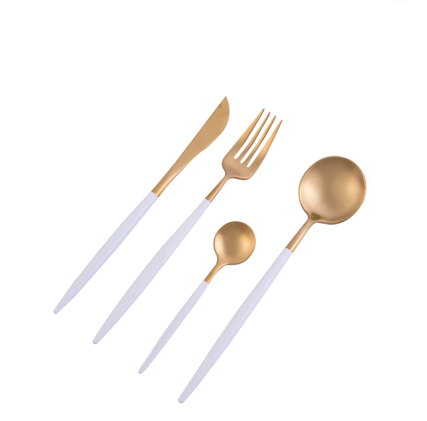 Dubai 16 Piece Cutlery Set - White and Gold
