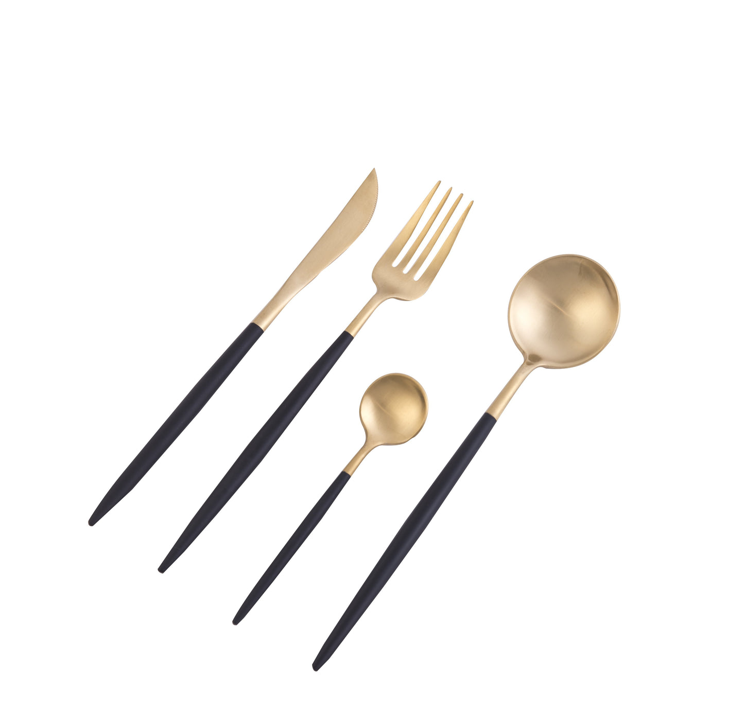 Dubai 16 Piece Cutlery Set - Black and Gold