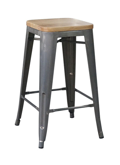 Tolix Bar Stool with Timber seat - Esque