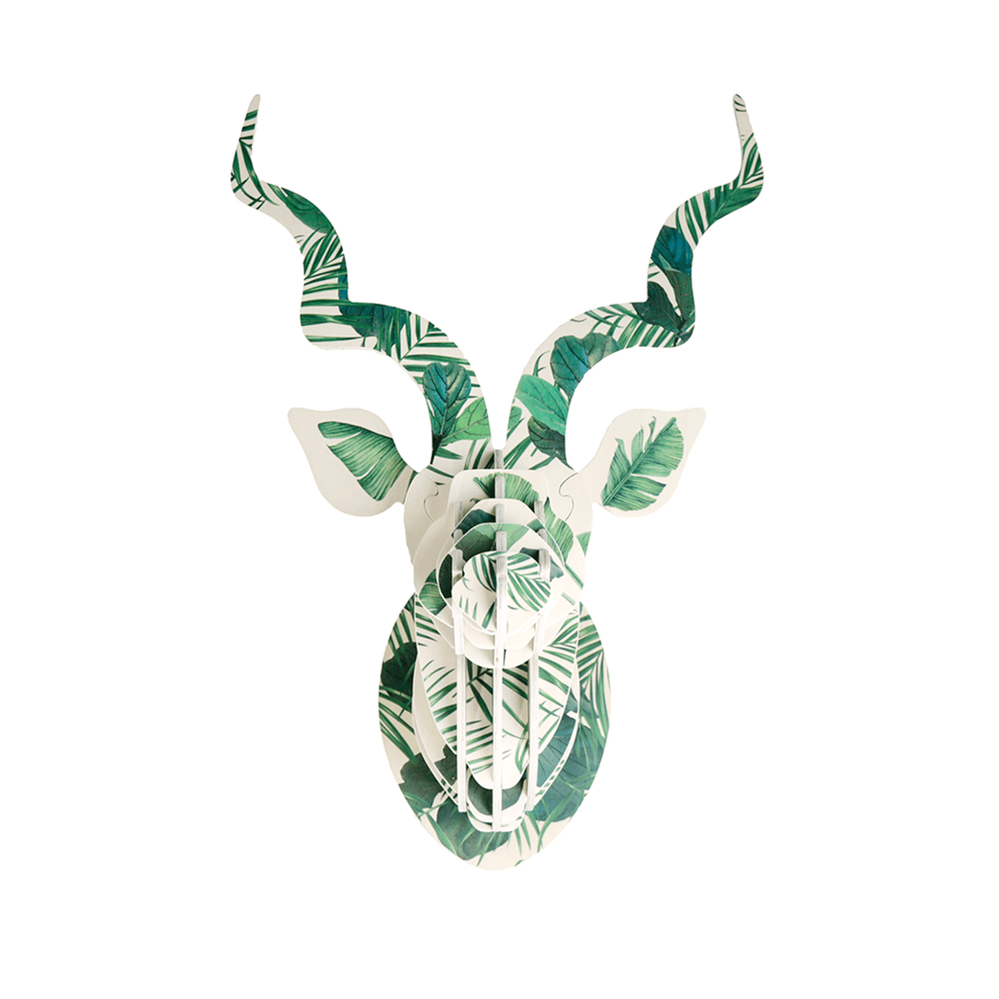 Kudu Head with Leaf Print