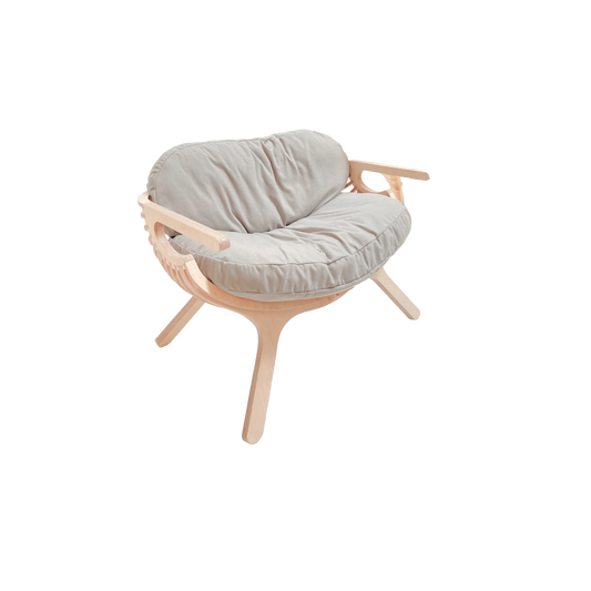 Shell Chair With Cotton Blend Fabric