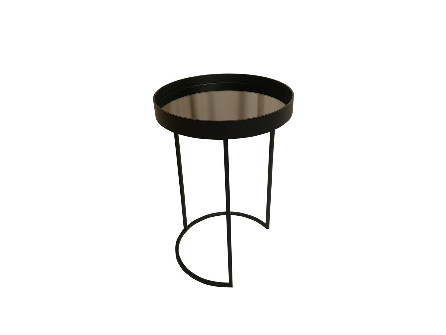 Powder Coated Orion Occasional Tray Table with Grey Mirror Insert