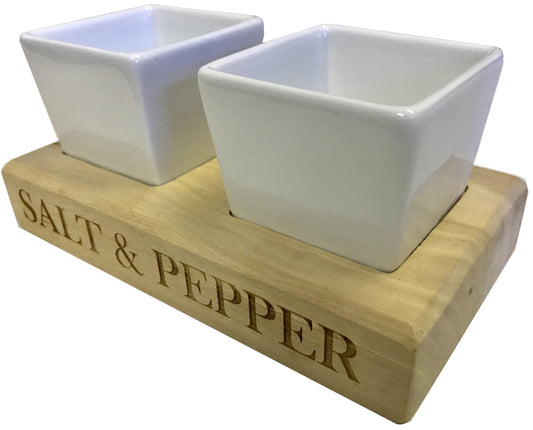 Salt and Pepper With Ceramic dishes - Esque