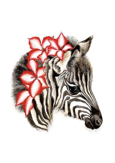 Zebra with Flower Crown Art Print - Esque