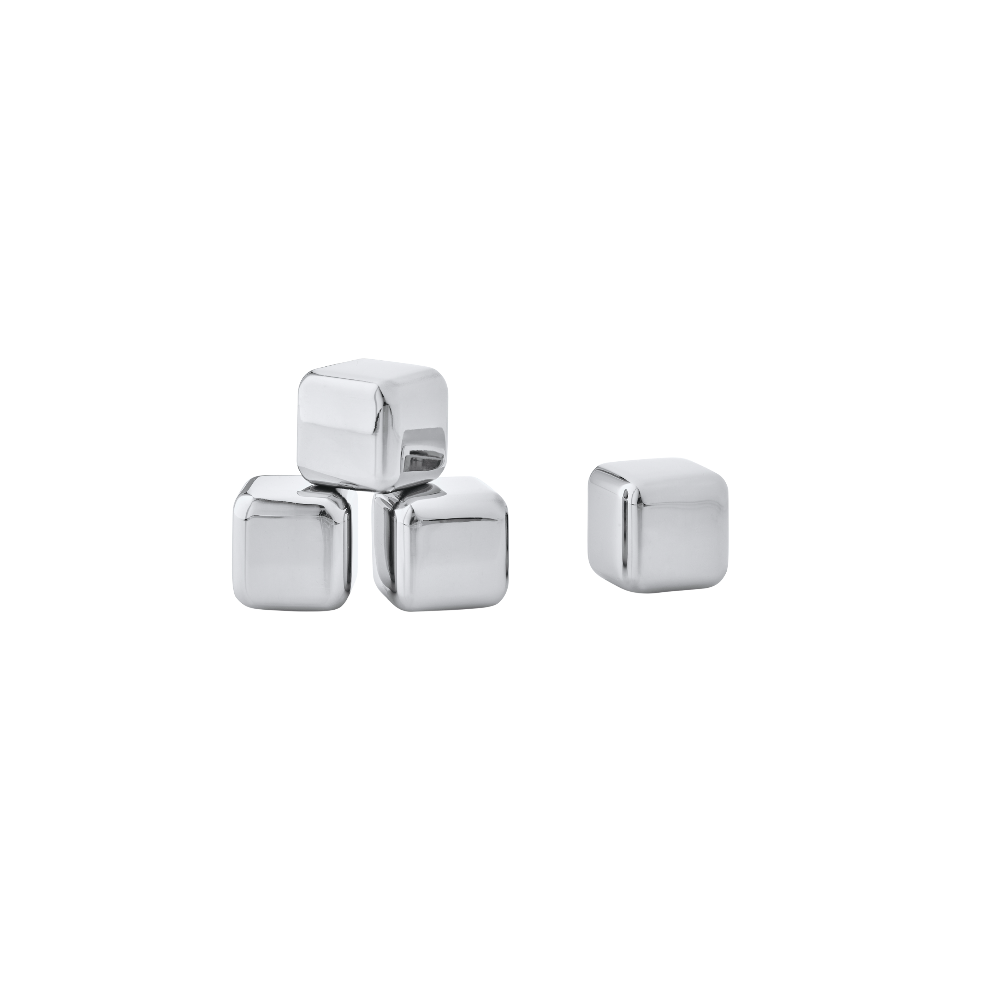 Set of 4 Stainless Steel Ice Cubes
