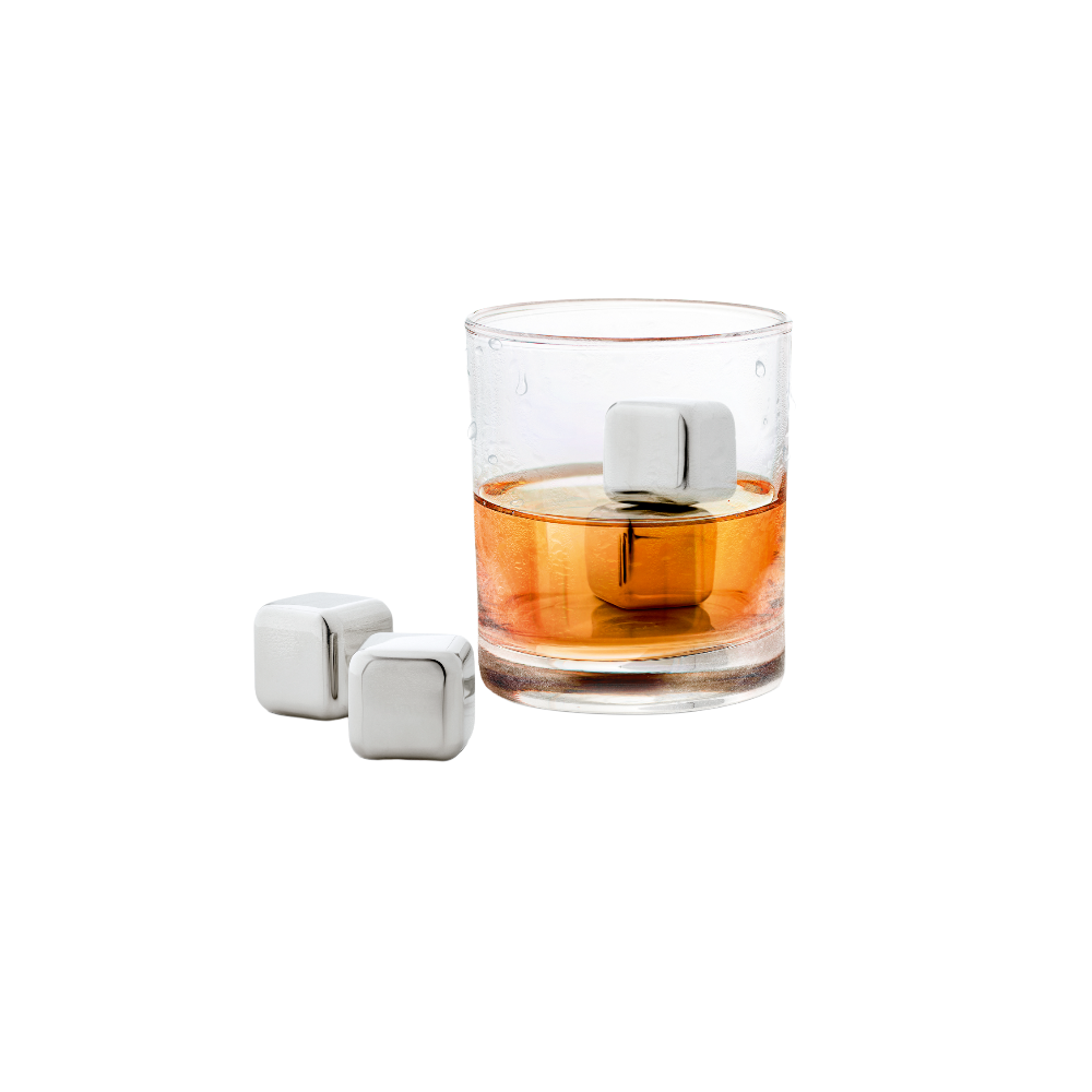 Set of 4 Stainless Steel Ice Cubes