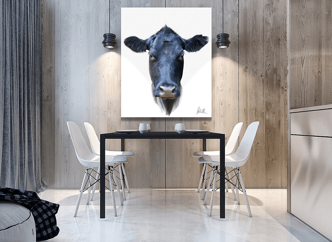 Cows Portrait Moo5 Artwork - Esque