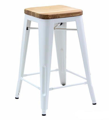 Tolix Bar Stool with Timber seat - Esque